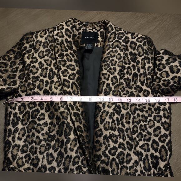 SMYTHE Anytime Leopard Jacquard Blazer Size 2 Animal Print - Picture 10 of 16